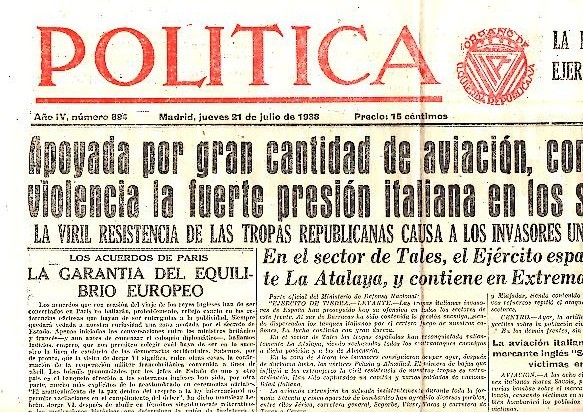 POLITICA. AÑO IV. N. 894. 21-JULIO-1938.