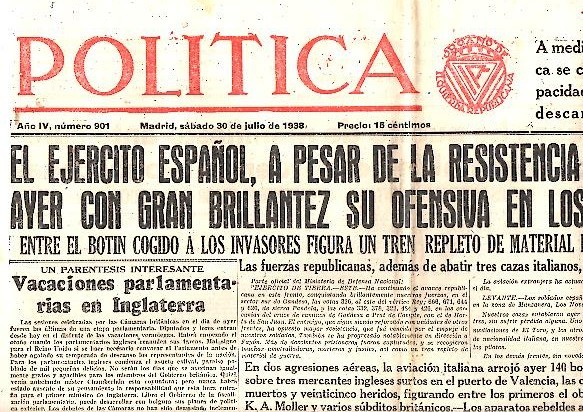 POLITICA. AÑO IV. N. 901. 30-JULIO-1938.
