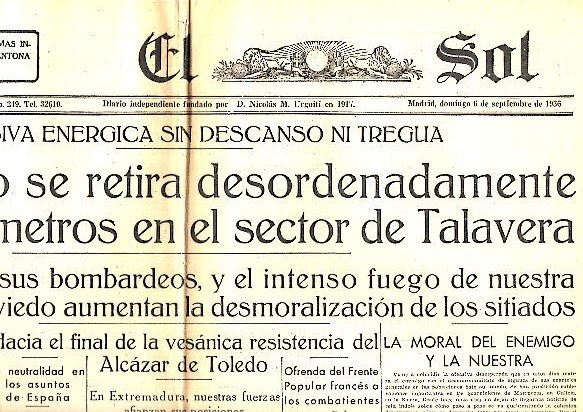 EL SOL. AÑO XX. N. 5942. 6-SEPTIEMBRE-1936.