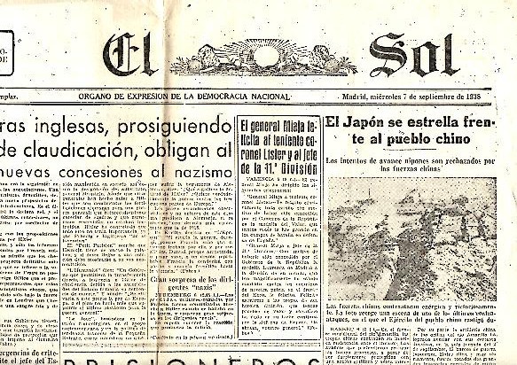 EL SOL. AÑO XXII. N. 6260. 7-SEPTIEMBRE-1938.