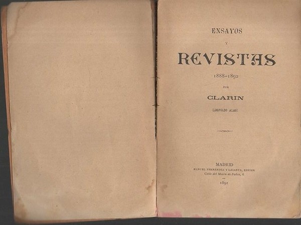 ENSAYOS Y REVISTAS. 1882 -1892.