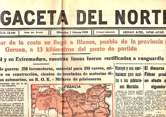 LA GACETA DEL NORTE. AÑO XXXIX. N. 12446. 1-FEBRERO-1939.