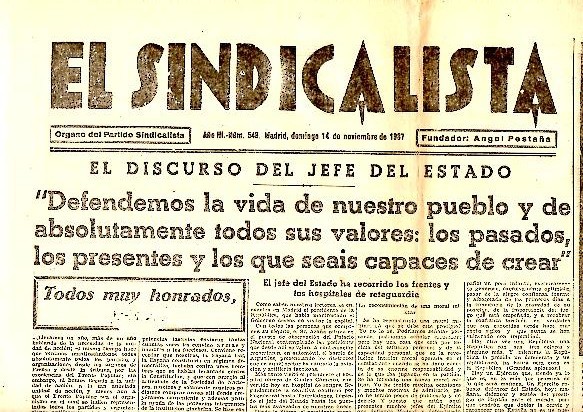 EL SINDICALISTA. ORGANO DEL PARTIDO SINDICALISTA. AÑO III. N. 548. …