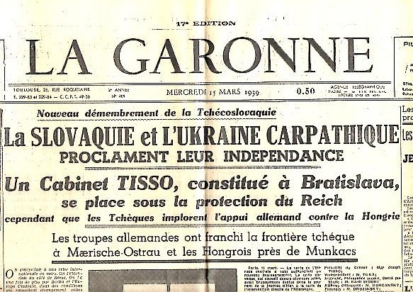 LA GARONNE. AÑO II. N. 409. 15-MARZO-1939.