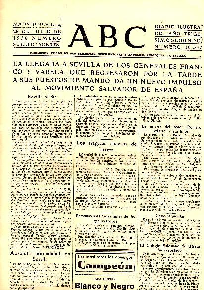 ABC. DIARIO ILUSTRADO. AÑO XXXII. N. 10347. 28-JULIO-1936.