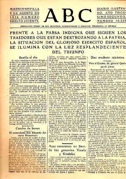 ABC. DIARIO ILUSTRADO. AÑO XXXII. N. 10357. 9-AGOSTO-1936.