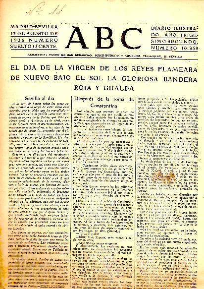 ABC. DIARIO ILUSTRADO. AÑO XXXII. N. 10359. 12-AGOSTO-1936.
