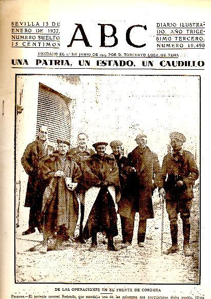 ABC. DIARIO ILUSTRADO. AÑO XXXIII. N. 10490. 13-ENERO-1937.