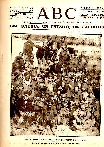 ABC. DIARIO ILUSTRADO. AÑO XXXIII. N. 10492. 15-ENERO-1937.