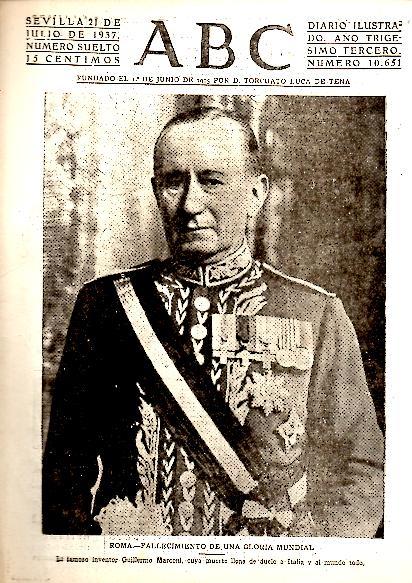 ABC. DIARIO ILUSTRADO. AÑO XXXIII. N. 10651. 21-JULIO-1937.