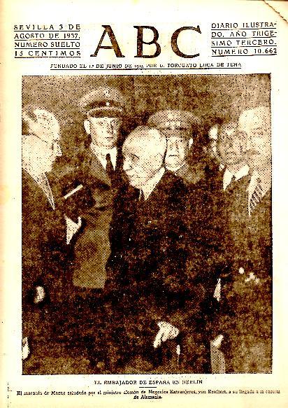 ABC. DIARIO ILUSTRADO. AÑO XXXIII. N. 10662. 3-AGOSTO-1937.
