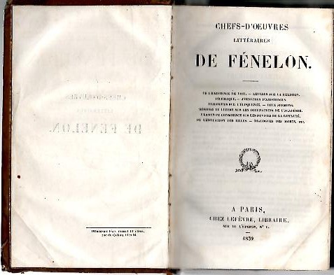 CHEFS D'OEUVRES LITTERAIRES DE FENELON.