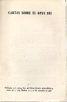 CARTAS SOBRE EL OPUS DEI.