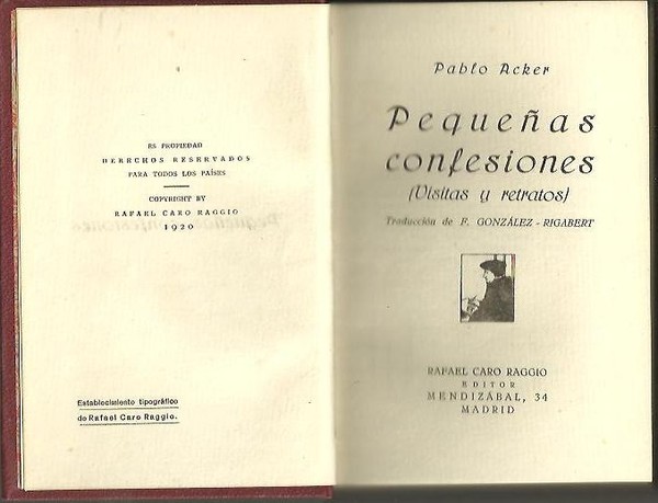 PEQUEÑAS CONFESIONES. (VISITAS Y RETRATOS). TOMO I.