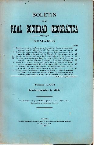 BOLETIN DE LA REAL SOCIEDAD GEOGRAFICA. TOMO LXVI. CUARTO TRIMESTRES …