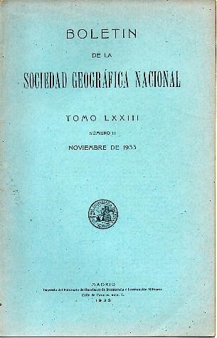 BOLETIN DE LA REAL SOCIEDAD GEOGRAFICA. TOMO LXXIII. NUMERO 11. …