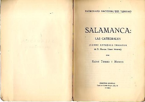 SALAMANCA, LAS CATEDRALES (SOBRE ESTUDIOS INEDITOS DE D. MANUEL GOMEZ …