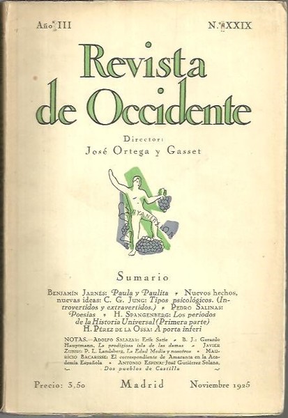 REVISTA DE OCCIDENTE. AÑO III. NUM. XXIX.