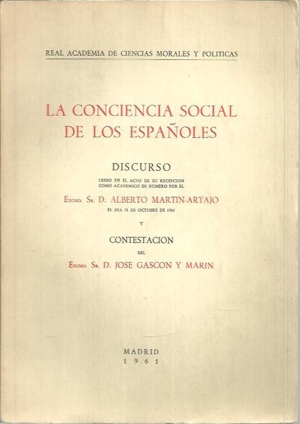 LA CONCIENCIA SOCIAL DE LOS ESPAÑOLES.