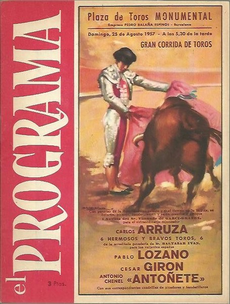 EL PROGRAMA. REVISTA TAURINA. PROGRAMA OFICIAL DE LAS PLAZAS DE …