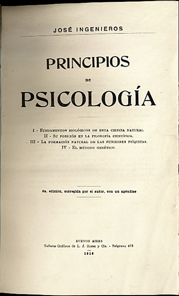 PRINCIPIOS DE PSICOLOGIA. I. FUNDAMENTOS BIOLOGICOS DE ESTA CIENCIA NATURAL. …