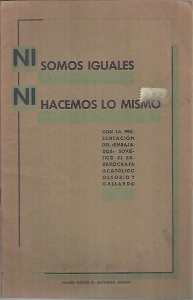 NI SOMOS IGUALES NI HACEMOS LO MISMO. CON LA PRESENTACION …