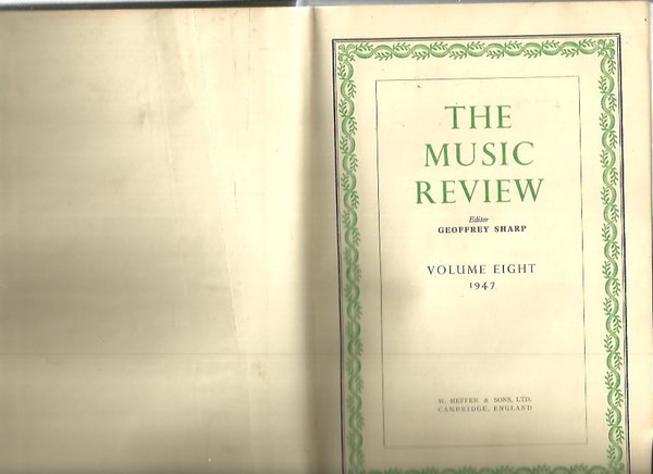 THE MUSIC REVIEW. VOLUME EIGHT.