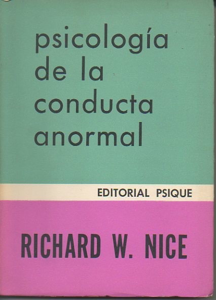 PSICOLOGIA DE LA CONDUCTA ANORMAL.