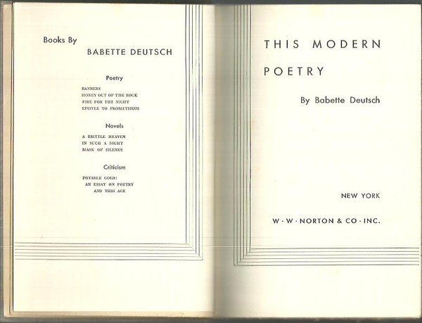 THIS MODERN POETRY.