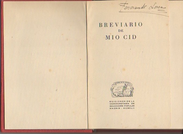 BREVIARIO DE MIO CID.