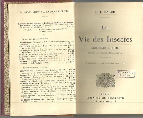 LA VIE DES INSECTES. MORCEAUX CHOISIS.