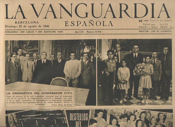 LA VANGUARDIA ESPAÑOLA. AÑO LXII. NUMERO 24.950. DOMINGO 25 DE …