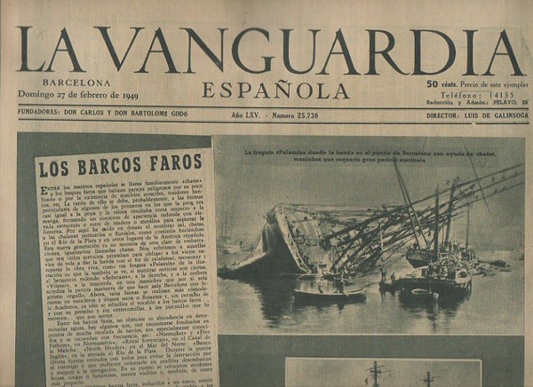 LA VANGUARDIA ESPAÑOLA. AÑO LXV. NUMERO 25.730. DOMINGO 27 DE …