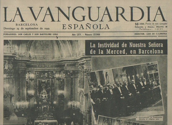 LA VANGUARDIA ESPAÑOLA. AÑO LXV. NUMERO 25.909. DOMINGO 25 DE …