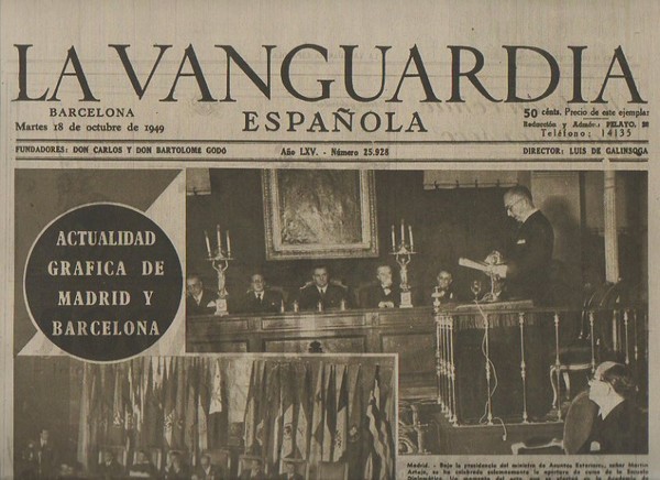 LA VANGUARDIA ESPAÑOLA. AÑO LXV. NUMERO 25.928. MARTES 18 DE …