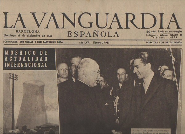 LA VANGUARDIA ESPAÑOLA. AÑO LXV. NUMERO 25.981. DOMINGO 18 DE …