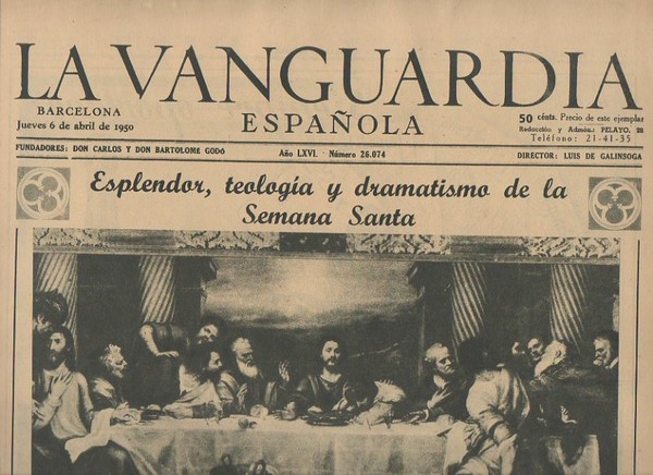 LA VANGUARDIA ESPAÑOLA. AÑO LXVI. NUMERO 26.074. JUEVES 6 DE …