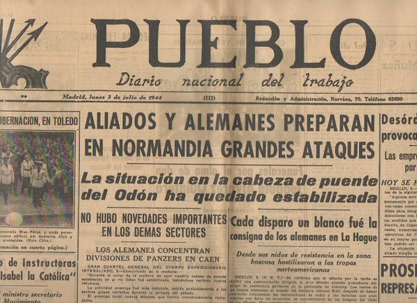 PUEBLO. DIARIO NACIONAL DEL TRABAJO. AÑO V. NUM. 1.236. MADRID, …