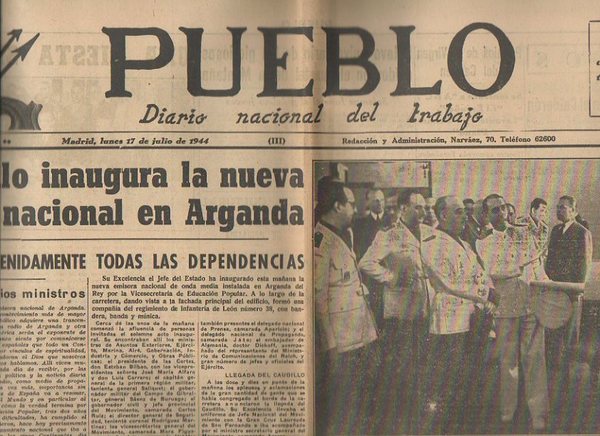 PUEBLO. DIARIO NACIONAL DEL TRABAJO. AÑO V. NUM. 1.248. MADRID, …