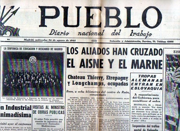 PUEBLO. DIARIO NACIONAL DEL TRABAJO. AÑO V. NUM. 1.286. MADRID, …