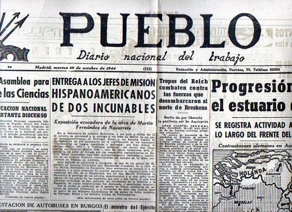 PUEBLO. DIARIO NACIONAL DEL TRABAJO. AÑO V. NUM. 1.321. MADRID, …