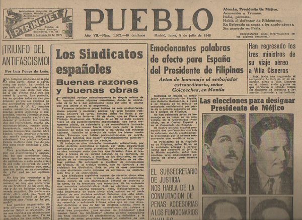 PUEBLO. AÑO VII. NUM. 1.962. MADRID, LUNES, 8 DE JULIO …
