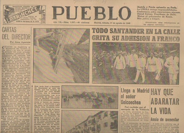 PUEBLO. AÑO VII. NUM. 1.997. MADRID, SABADO, 17 DE AGOSTO …