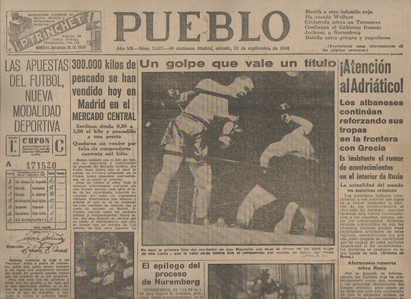 PUEBLO. AÑO VII. NUM. 2.027. MADRID, SABADO, 21 DE SEPTIEMBRE …
