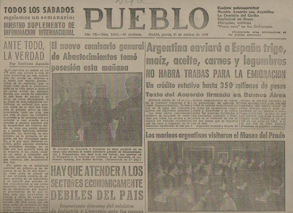 PUEBLO. AÑO VII. NUM. 2.061. MADRID, JUEVES, 31 DE OCTUBRE …