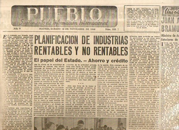 PUEBLO. SUPLEMENTO DE INFORMACION INTERNACIONAL. AÑO V. NUM. 222. MADIRD, …