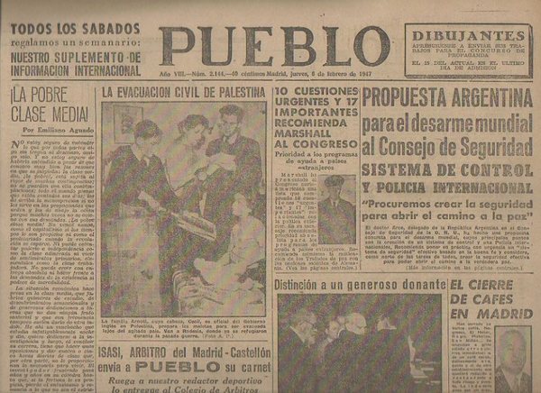 PUEBLO. AÑO VIII. NUM. 2.144. MADRID, JUEVES, 6 DE FEBRERO …