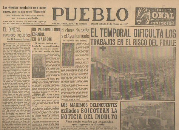 PUEBLO. AÑO VIII. NUM. 2.146. MADRID, SABADO, 8 DE FEBRERO …