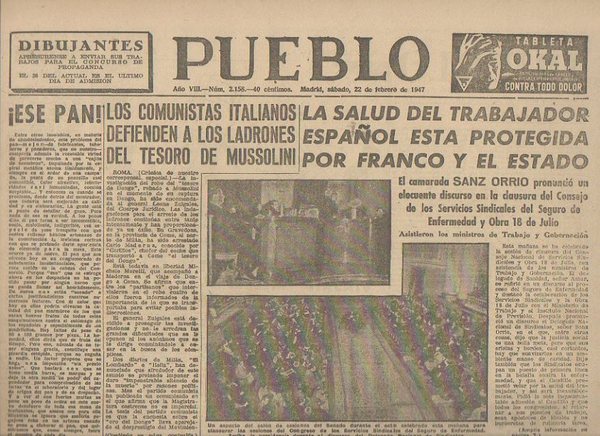 PUEBLO. AÑO VIII. NUM. 2.158. MADRID, SABADO, 22 DE FEBRERO …