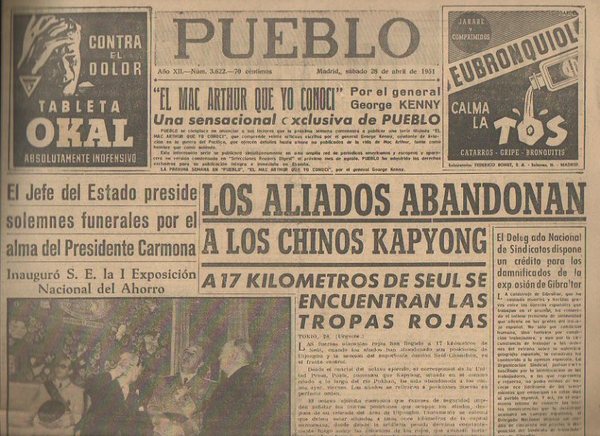 PUEBLO. AÑO XII. NUM. 3.622. MADRID, SABADO, 28 DE ABRIL …
